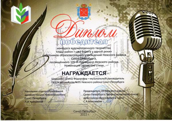 34.Диплом победителя-Широкова-Наш район два берега